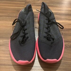 Adidas Black and Pink Sneakers with Breathable Mesh